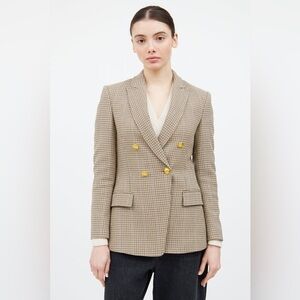 A.L.C. Double-Breasted Sedgwick Houndstooth Plaid Blazer - Size US 4